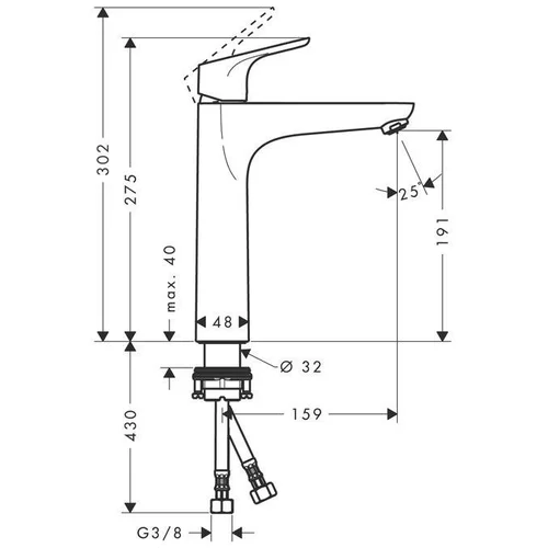 HANSGROHE FOCUS 31518000 Chromo praustuvės maišytuvas image 2