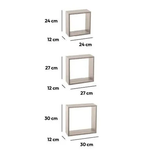 JJA sieninių lentynų komplektas, 3 vnt., ąžuolo spalva image 2