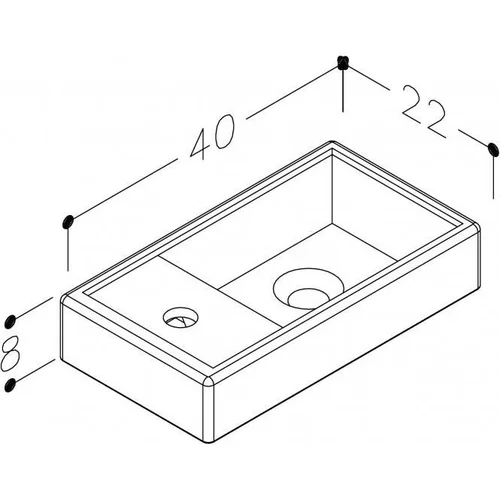 Praustuvas KAMĖ Mini, 40 cm Juoda image 3