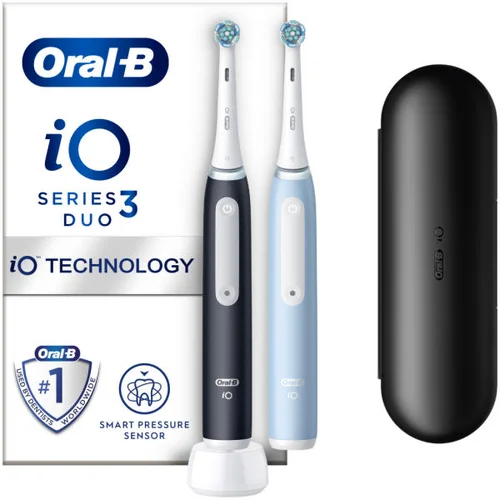 Oral-B iO3 Matt Black/Ice Blue Duo (komplektas) image 2
