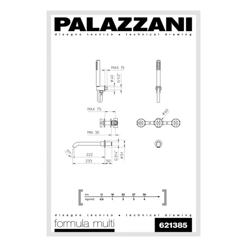 Palazzani Formula Multi komplektas dušui ir voniai, Juodas matinis image 2