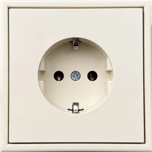 Kištukinis lizdas LIREGUS MODERN, su įžeminimu, Matinė smėlio spalva image 2