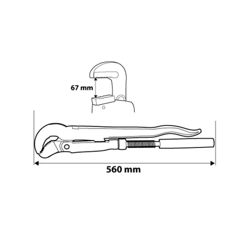 NEO santechninis raktas 90, 560 mm, 0-2 in image 3
