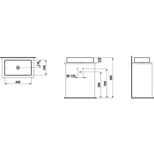 LAUFEN Living Square H8114340001121 600 x 340 x 110 mm image 2