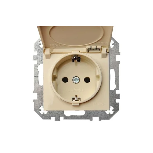 Liregus Epsilon ĮKL16-208-01 E/S Įleidžiamas Kištukinis lizdas IP44 Smėlio spalva image 1