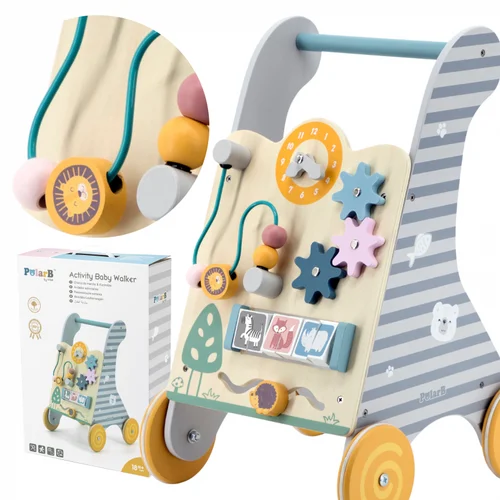Viga Toys Medinis Lavinamasis Vežimėlis Vaikams 45x26,7x31 cm image 1