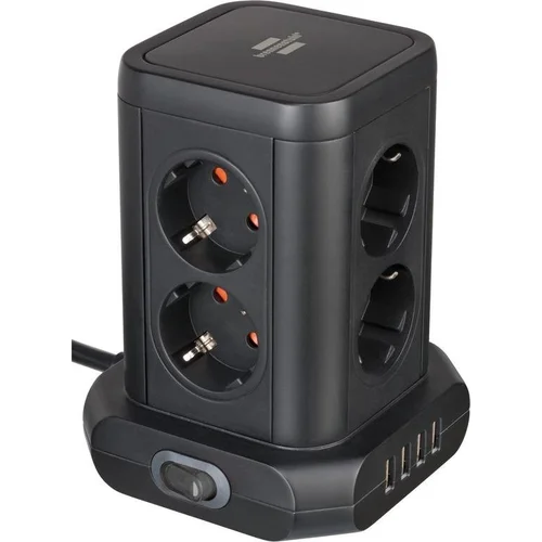 Buitinis ilgintuvas-stovas BRENNENSTUHL, 8 vietų, 4USB, 2 m image 1