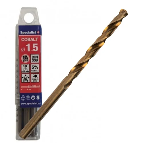 Specialist+ metalo grąžtas COBALT, 1.5 mm, 10 vnt image 1