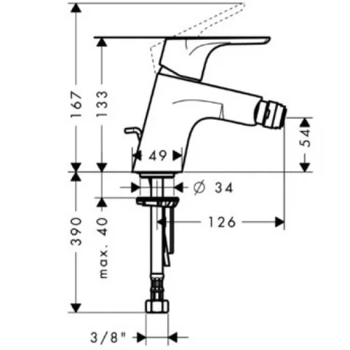 Hansgrohe Focus E2 Bide maišytuvas 31920000 Chromo image 2