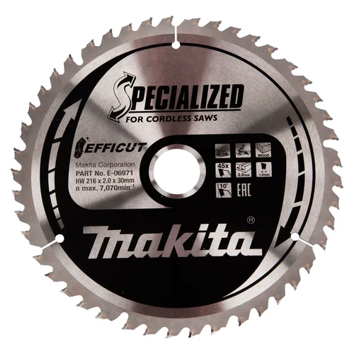 Makita E-06971 Pjovimo diskas 216x30x2,0 mm Z-45 10° image 1