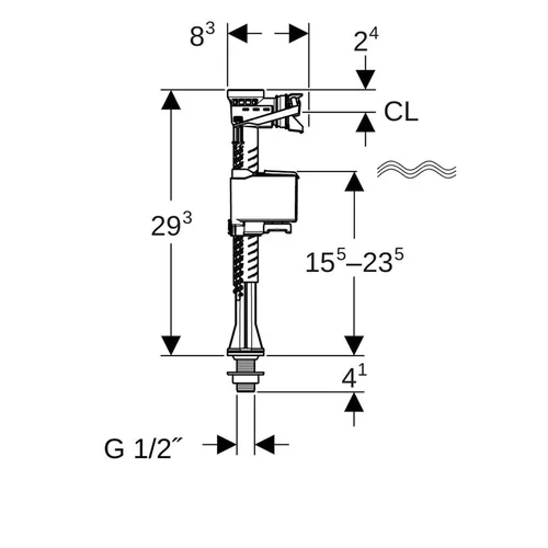 Geberit 323 1/2 Prileidimo vožtuvas image 2