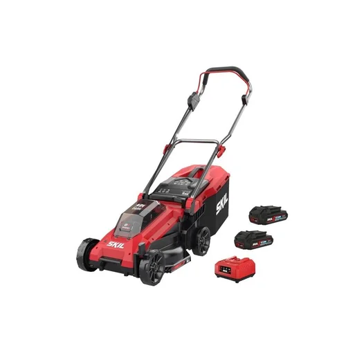 SKIL GM1E0130BA Akumuliatorinė vejapjovė, 34 cm, 2x18V, 2x2Ah image 1