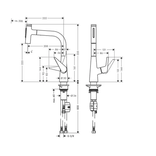 Hansgrohe Talis Select M51 72824000 virtuvinis maišytuvas - Nerūdijančio plieno atspalvio image 2