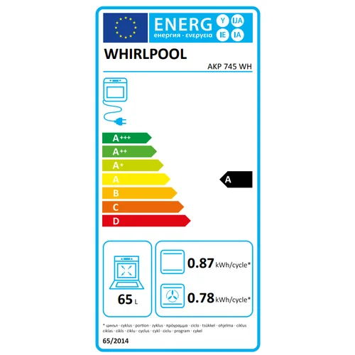 Whirlpool AKP 745 WH įmontuojama orkaitė, Balta, 60 cm image 2