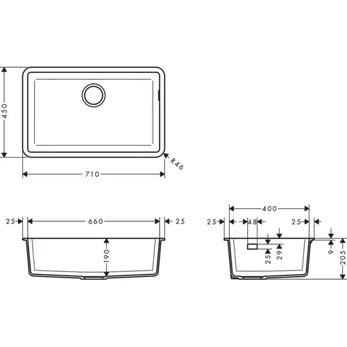 Hansgrohe S51 S510-U660 Po stalviršiu plautuvė image 2