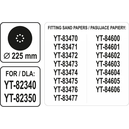 Yato Padas šlifavimo mašinai YT-82340, YT-82350, 225 mm image 3