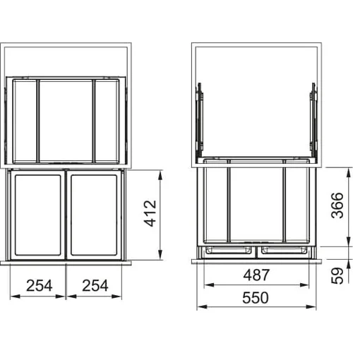 FRANKE FX 60 2x26 L šiukšliadėžė image 3