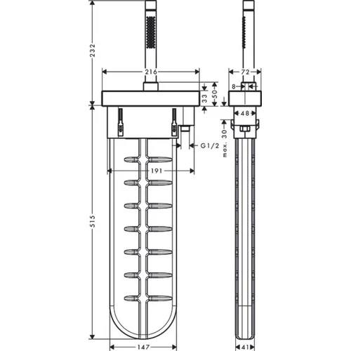 Hansgrohe AXOR Edge 46470000 vonios maišytuvas Chromo image 2