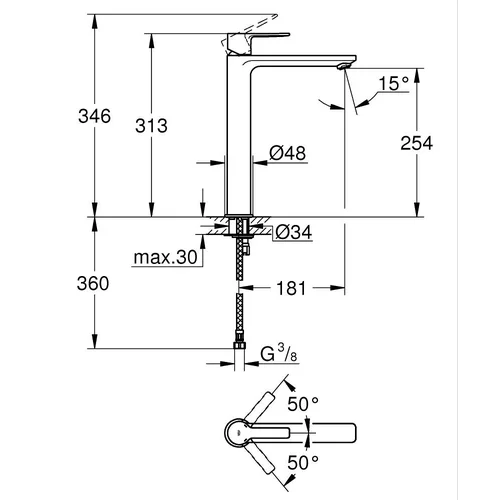 Grohe Lineare 23405DC1 praustuvo maišytuvas image 2