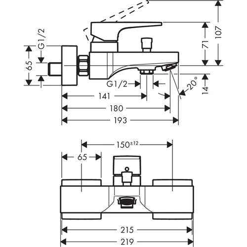 Hansgrohe Metropol 32540000 vonios/dušo maišytuvas Chromo image 2