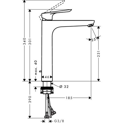 Hansgrohe Logis E230 71162000 – Praustuvo maišytuvas image 2