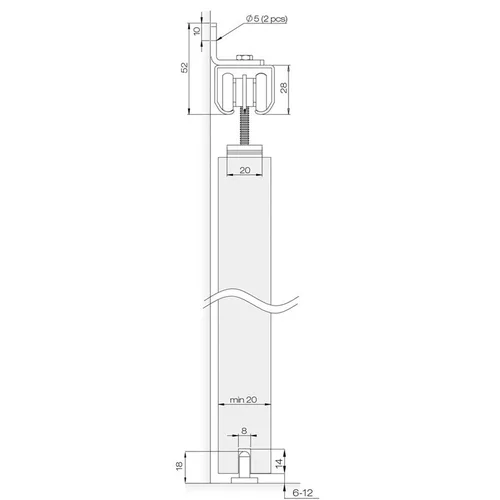 Helaform 20705/75/JR Bėgelio rinkinys stumdomoms vidaus durims, 2 m image 3