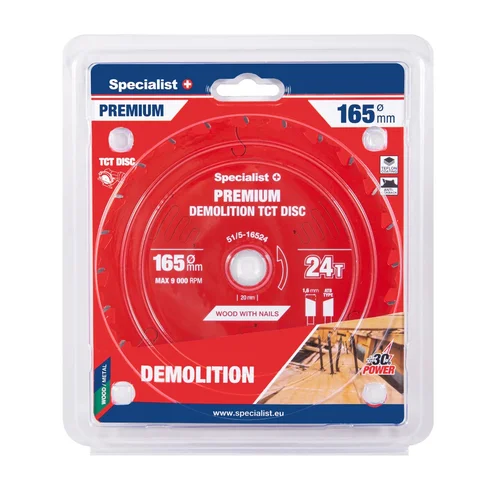 Specialist+ Pjovimo diskas 165x24Tx20mm, Demolition PREMIUM image 1