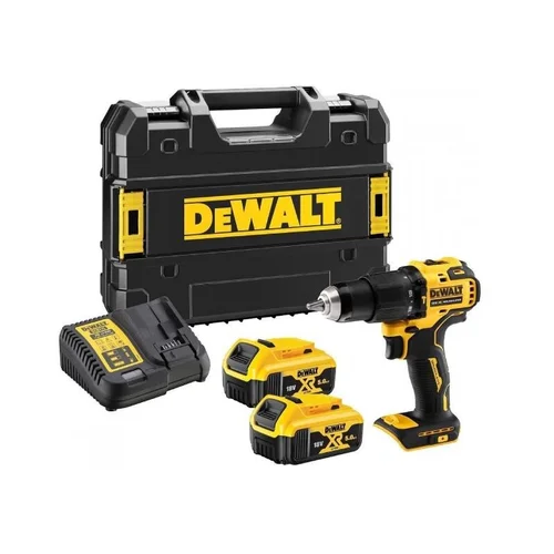 Akumuliatorinis smūginis suktuvas-gręžtuvas DeWalt DCD709P2T-QW, 18 V, 2x5.0 Ah image 1