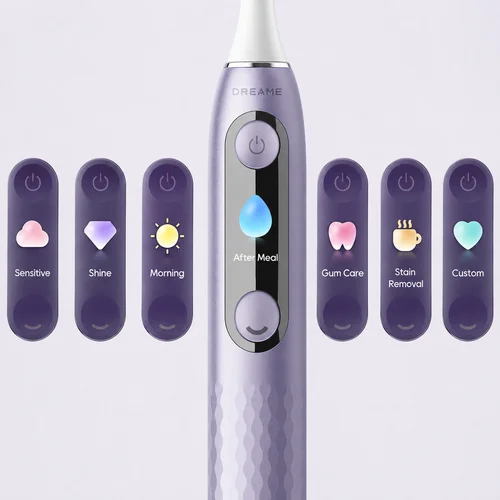 Dreame E10F garsinis elektrinis dantų šepetėlis (rinkinys, Violetinė) image 3