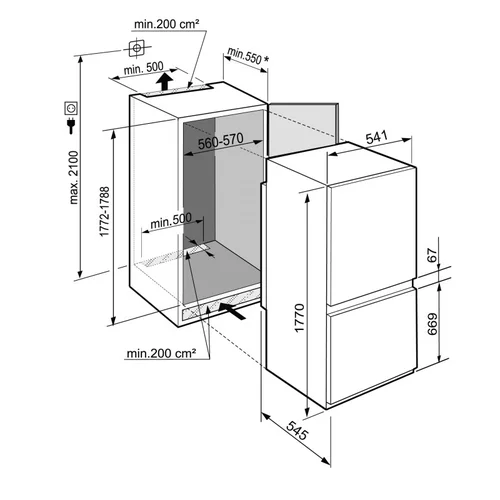 Liebherr ICSe 5103 Įmontuojamas šaldytuvas image 3