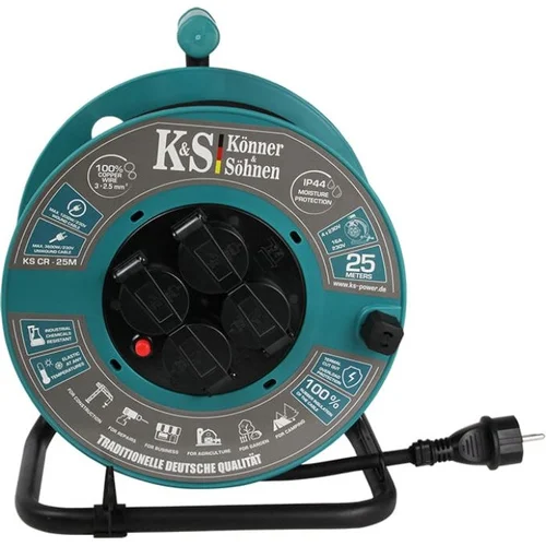 Prailginimo laidas su ritė KONNER & SOHNEN KS-CR-25M, 25 m image 2