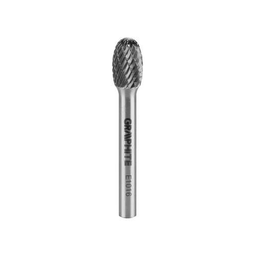 GRAPHITE Metalo freza HM, tipo E (ovalinis), 10 x 16 mm, šankas 6 x 45 mm image 1