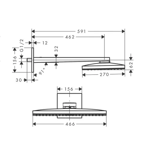 Hansgrohe Rainmaker Select 24003400 dušo galva 46,6x30 cm Balta/chromo image 3