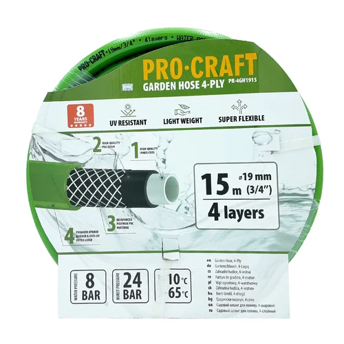 ProCraft PR-4GH1915 sodo žarna, 15 m, Žalia image 1