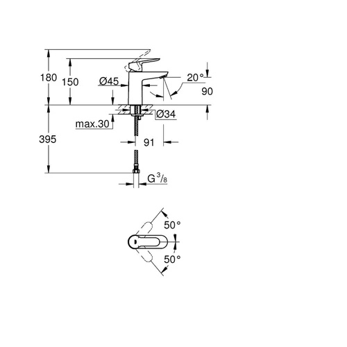 Grohe BauEdge praustuvo maišytuvas 23330000 image 2
