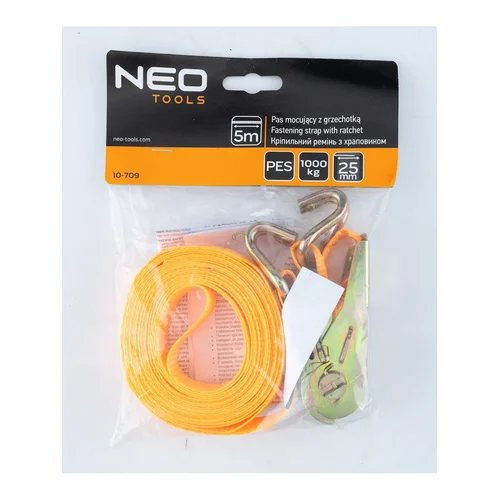 Neo Tools Bagažo tvirtinimo diržas 25 mm x 5 m su reketu image 2
