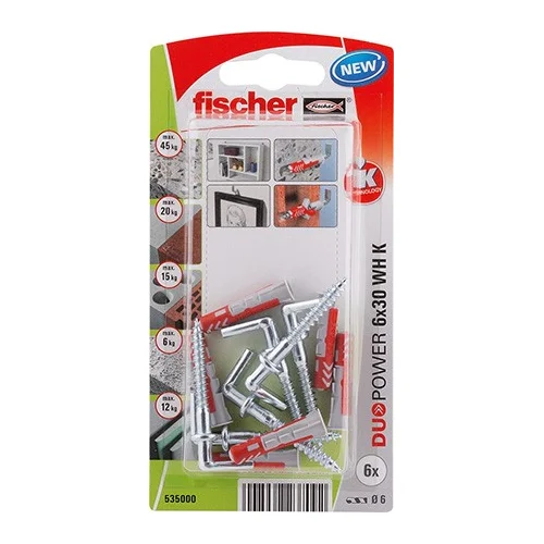 Fischer Dvikomp. kaiščiai su L kabliu 6x30 mm, 6 vnt. image 1