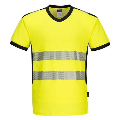PORTWEST PW310 sportiniai marškinėliai su V apykakle XXL, Yellow/Black image 3