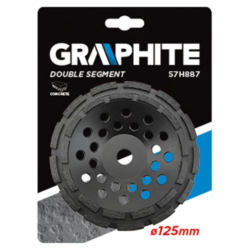 GRAPHITE Deimantinis šlifavimo diskas 125x22,2x5 mm dvigubas image 2