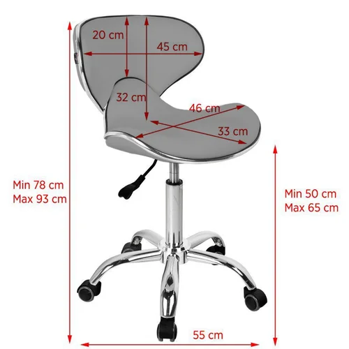 Gabbiano Q-4599 pilka kosmetologinė kėdutė image 2