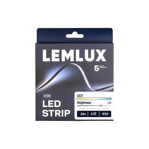 Lemlux COB LED juosta 5 m, 14 W, 1400 lm, CCT, IP20 image 3
