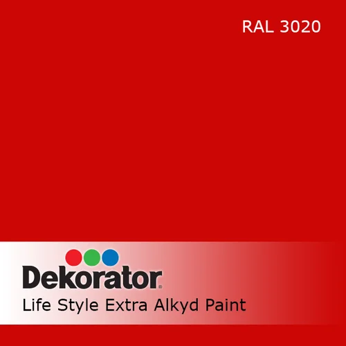 Alkidinė emalė DEKORATOR Extra, 0,75 l, Raudona spalva image 2
