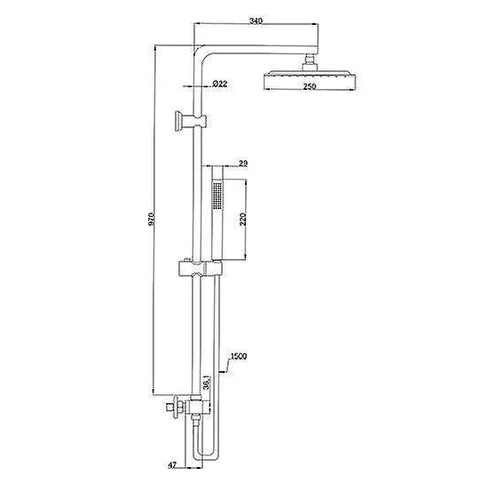 Invena Svart AU-85-004-X Termostatinis dušo komplektas Juodas image 3