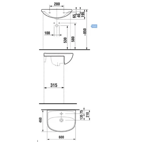 Praustuvė JIKA LYRA PLUS, 600×460 mm image 2