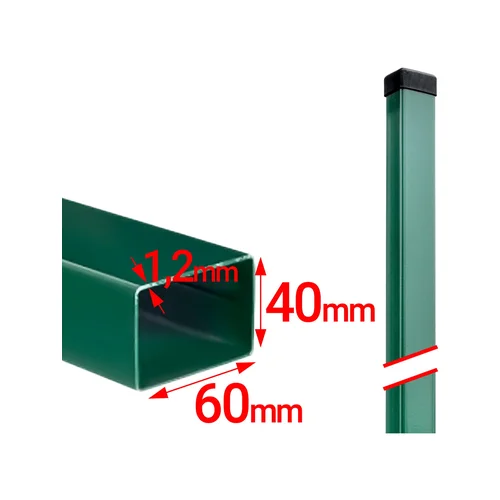 Tvoros stulpas 60x40x1700 mm, Žalias (1,2 mm) image 2
