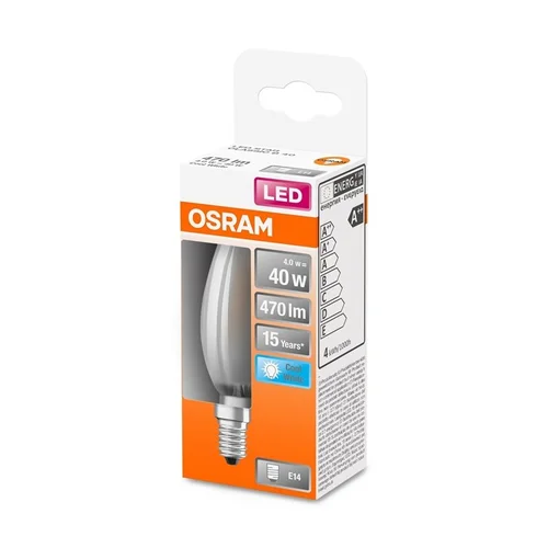 Osram LED lemputė B35 E14 4W 4000K 470 lm matinė image 2