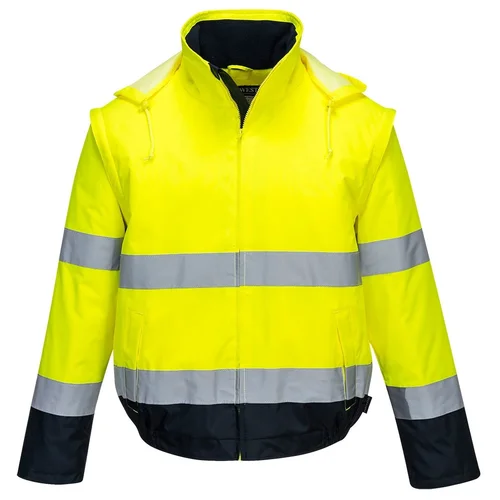 Gero matomumo PORTWEST C464 2 viename kontrastinė Bomber striukė - M, Yellow/Navy image 2