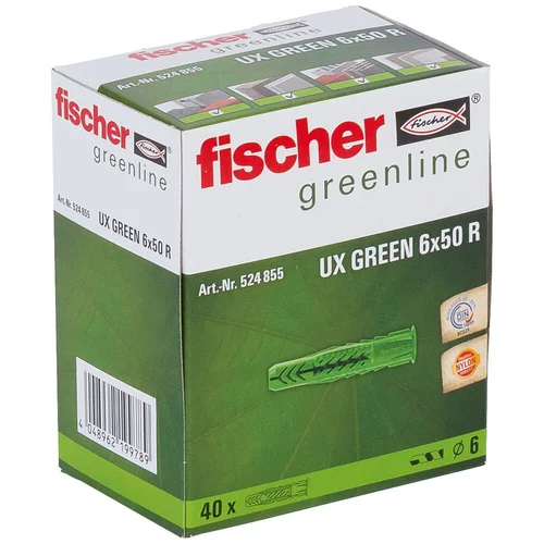 Fischer Univ. kaištis UX Green 6x50 R su žiedeliu 40vnt image 1