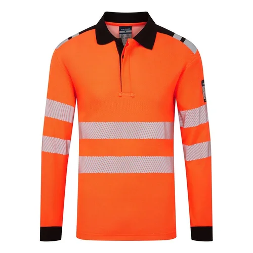 PORTWEST FR734 polo marškinėliai ilgomis rankovėmis, M, Orange/Navy image 1