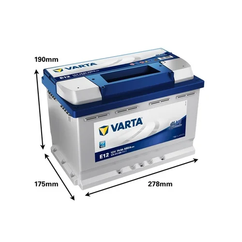 Varta BD E12 74 Ah 680 A 12 V Akumuliatorius image 2
